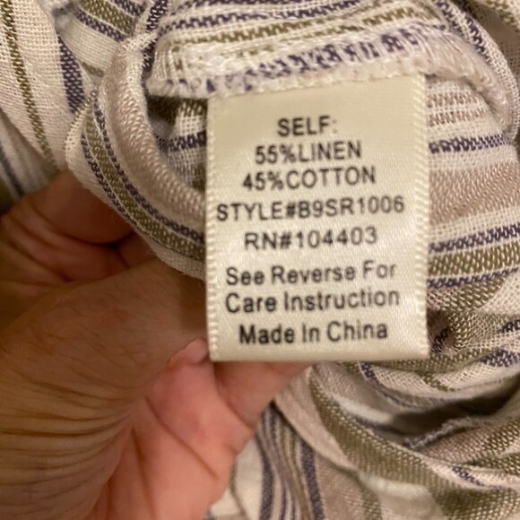 ALTAR'D STATE Linen Blend Neutral V-Neck Pocket Belted Midi-Jumpsuit Size L - Picture 9 of 9